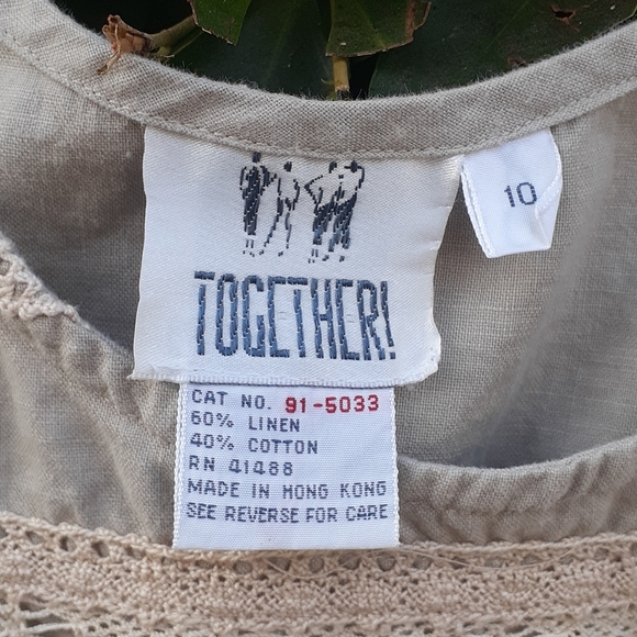 TOGETHER Tan Nude Sleeveless Blouse Lace trim 10 - Picture 2 of 9